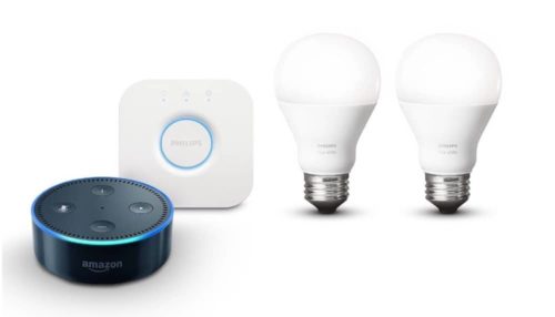 Philips Hue White Set im Paket mit Amazon Echo Dot