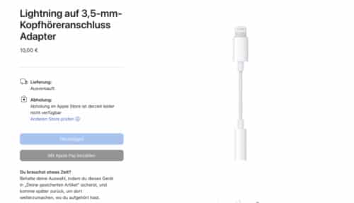 Apple stellt Lightning-auf-Klinke-Adapter offenbar ein