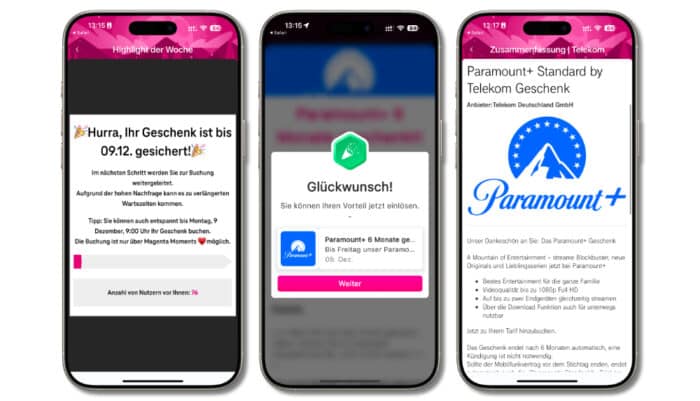 Paramount+ Geschenk Telekom