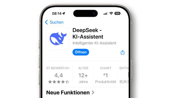 KI-Modell R1 DeepSeek-iOS-App DeepSeek App Store Südkorea