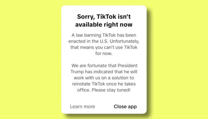 TikTok USA Betriebseinstellung